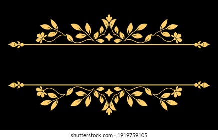 Vintage gold element. Graphic vector design. Damask graphic ornament.