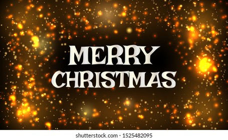 Vintage gold Fireworks and bokeh in New Year, merry christmas and copy space. Bokeh sparkle Christmas 2020 background. Festive concept with realistic effects.
