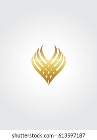 Vintage Gold Flame Logo