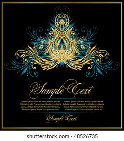 vintage gold flourish illustration