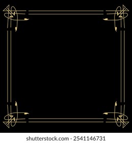 vintage gold frame art deco, classic elegant, free text