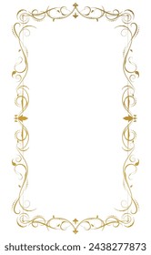Vintage gold frame. Decorative borders and boundaries, floral frames for pictures, Vector design, decorative borders.