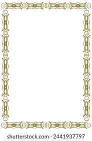 Vintage gold frame with decorative elements in Art Nouveau style. Title page, cover. Version No. 9. Vector illustration