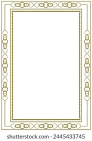Marco de oro Antiguas con Elementos decorativos en estilo Art Nouveau. Portada, portada. Versión No. 53. Ilustración vectorial