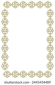 Vintage gold frame with decorative elements in Art Nouveau style. Title page, cover. Version No. 54. Vector illustration