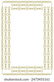 Vintage gold frame with decorative elements in Art Nouveau style. Title page, cover or other. Version No. 14. Vector illustration