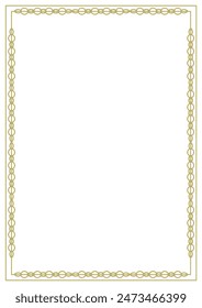 Vintage gold frame with decorative elements in Art Nouveau style. Title page, cover or other. Vector illustration