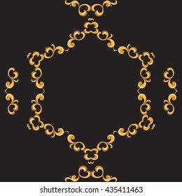 Vintage Gold Frame. Decorative vector frame with place for text. 