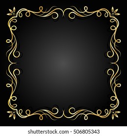 Vintage Gold Frame. Decorative vector frame with place for text.