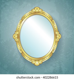 Vintage gold frame. Hand drawn vector illustration.