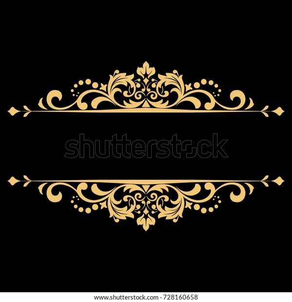 Vintage Gold Frame On Black Background Stock Vector (Royalty Free ...
