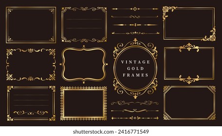 Vintage gold frame set, traditional classic designs