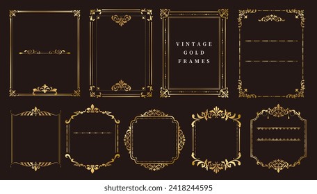 Vintage gold frame set, traditional classic designs