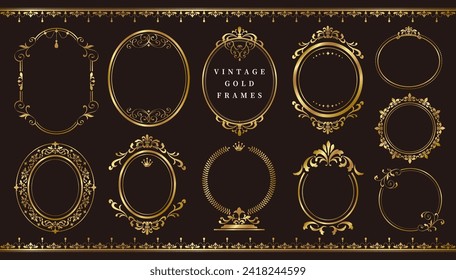 Vintage gold frame set, traditional classic designs