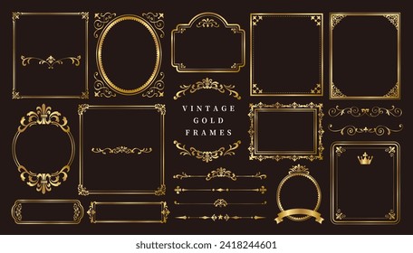 Vintage gold frame set, traditional classic designs