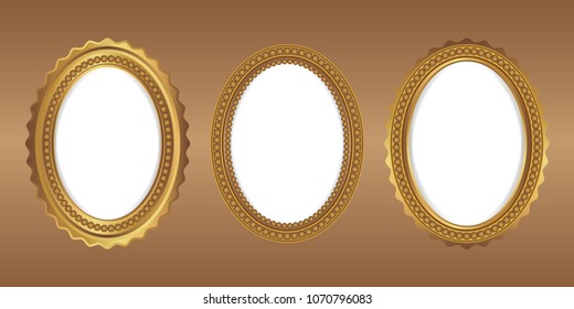 Vintage gold frame vector illustration