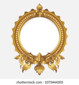 Vintage gold frame vector illustration