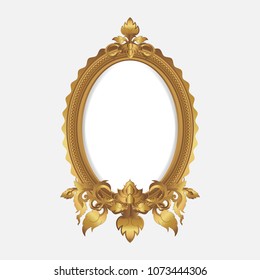 Vintage gold frame vector illustration