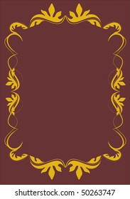 vintage gold frame vectorized