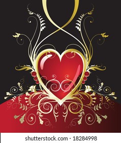 Vintage gold heart