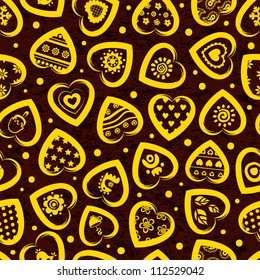 Vintage gold heart pattern