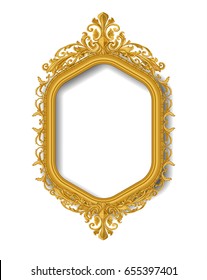 vintage gold hexagon picture frame