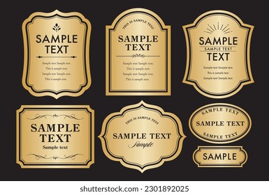 Vintage gold label design templates