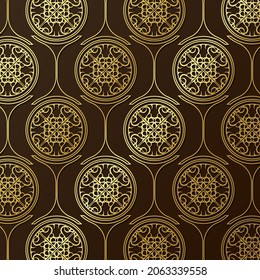 Vintage With Gold Ornament Pattern Background