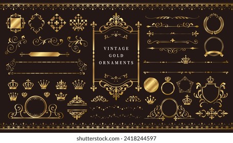 Vintage-Gold-Ornament, traditionelle klassische Designs