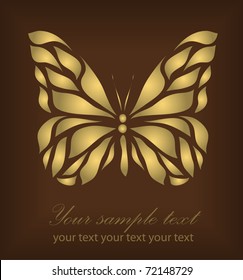 Vintage gold ornament vector isolated on brown background (eps 10)