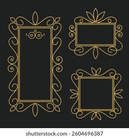 	
Vintage gold ornate frames set.