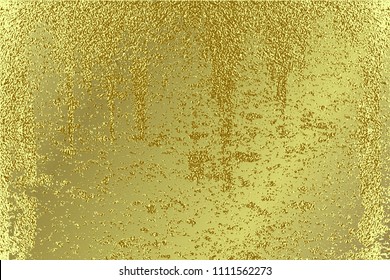 Vintage gold pattern. Abstract golden metal background. Vector illustration. Glitter Patina scratch distress element. Foil texture. Luxury pattern. Bright sketch surface. Gold grunge texture