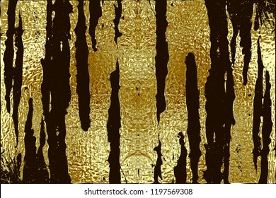 Vintage gold pattern. Abstract golden metal background. Vector illustration. Glitter Patina scratch distress element. Foil texture. Luxury pattern. Bright sketch surface. Gold grunge texture.