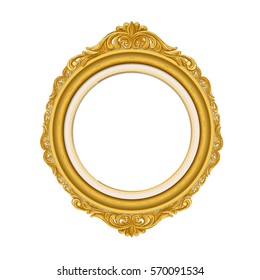 round gold frame