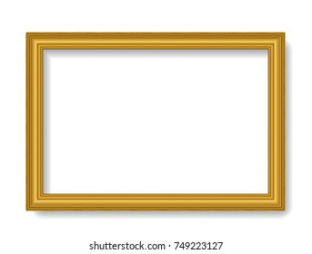 vintage gold picture isolate on white background