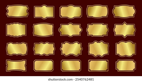 Marcos retro de Antiguas Gold con diseños elegantes para exhibiciones creativas, arte personalizado, bordes huecos adornados para un fondo rico, realzando obras de arte o piezas decorativas en la decoración del año Nuevo.