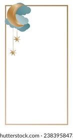 Vintage Gold Retro Rectangle Frame Border Elegant Glamour Wedding, Christmas, New Year Party Decoration Design Element
