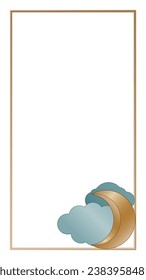 Vintage Gold Retro Rectangle Frame Border Elegant Glamour Wedding, Christmas, New Year Party Decoration Design Element