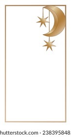 Vintage Gold Retro Rectangle Frame Border Elegant Glamour Wedding, Christmas, New Year Party Decoration Design Element