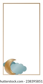 Vintage Gold Retro Rectangle Frame Border Elegant Glamour Wedding, Christmas, New Year Party Decoration Design Element