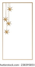 Vintage Gold Retro Rectangle Frame Border Elegant Glamour Wedding, Christmas, New Year Party Decoration Design Element