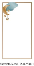 Vintage Gold Retro Rectangle Frame Border Elegant Glamour Wedding, Christmas, New Year Party Decoration Design Element