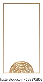 Vintage Gold Retro Rectangle Frame Border Elegant Glamour Wedding, Christmas, New Year Party Decoration Design Element