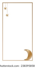 Vintage Gold Retro Rectangle Frame Border Elegant Glamour Wedding, Christmas, New Year Party Decoration Design Element