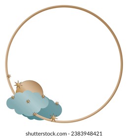 Vintage Gold Retro Round Frame Border Elegant Glamour Wedding, Christmas, New Year Party Decoration Design Element