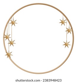 Vintage Gold Retro Round Frame Border Elegant Glamour Wedding, Christmas, New Year Party Decoration Design Element