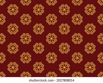El oro vintage sin costura de fondo de patrón étnico, hermoso, adecuado para patrones de tela y otras industrias textiles.