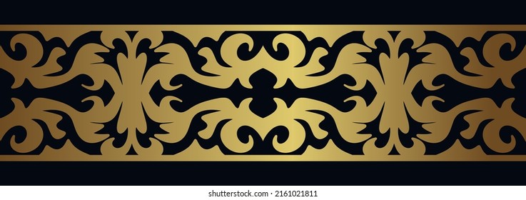 Vintage gold Seamless pattern with Baroque ornament. Luxury Vector background design for paper, cover, fabric, interior decor