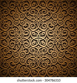 Vintage gold seamless pattern, ornamental vector background