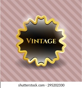 Vintage gold shiny badge